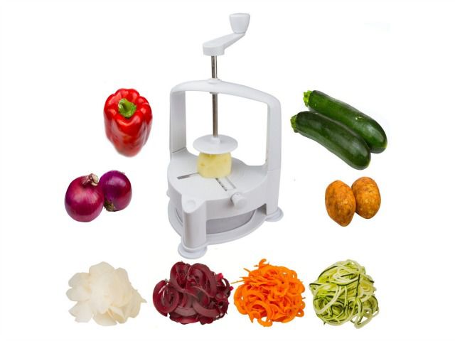 Veggie Spiralizer2015's trendiest kitchen appliance may get a mixed rep for the fad diets it enables, but you don't have to assign a ridiculous name to your eating habits to enjoy the unique satisfaction of consuming your vegetables in pasta form. The Brieftons Vertico Spiralizer is easier to use than more common horizontal models as it lets gravity do all the spiralizin' work for you. Ideal for sneaky parents trying to con offspring into getting their four servings.Brieftons Vertico Spiralizer, $24.99, Amazon